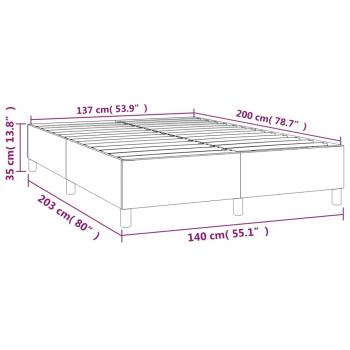 Bettgestell Creme 140x200 cm Stoff