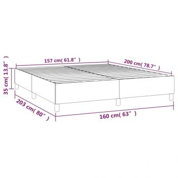 Bettgestell Dunkelgrau 160x200 cm Stoff