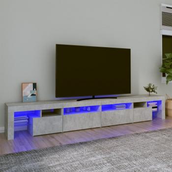 ARDEBO.de - TV-Schrank mit LED-Leuchten Betongrau 260x36,5x40 cm