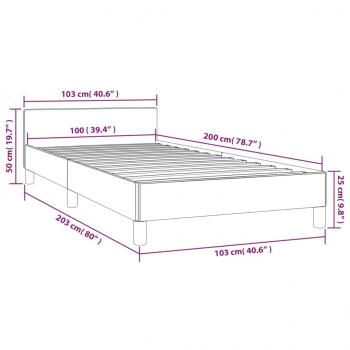 Bettgestell mit Kopfteil Schwarz 100x200 cm Kunstleder