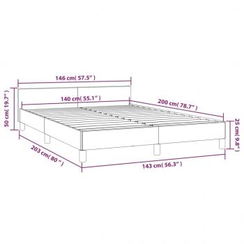 Bettgestell mit Kopfteil Cappuccino-Braun 140x200 cm Kunstleder