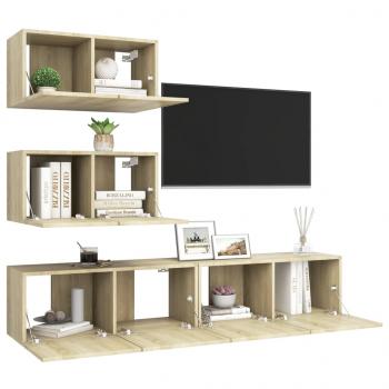 4-tlg. TV-Schrank-Set Sonoma-Eiche Holzwerkstoff