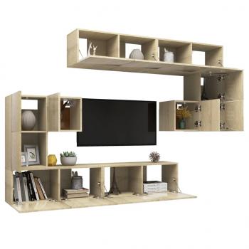 8-tlg. TV-Schrank-Set Sonoma-Eiche Holzwerkstoff