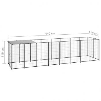 Hundezwinger Schwarz 4,84 m² Stahl  