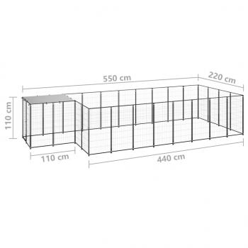 Hundezwinger Schwarz 10,89 m² Stahl  