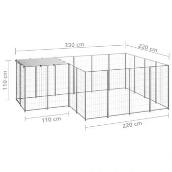 Hundezwinger Silbern 6,05 m² Stahl  