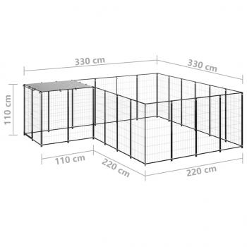 Hundezwinger Schwarz 8,47 m² Stahl   