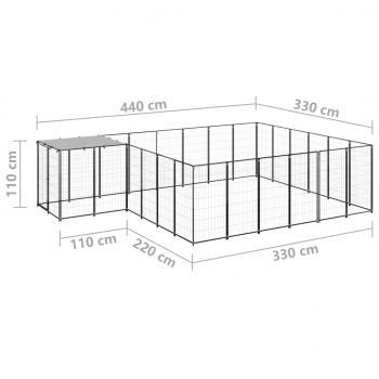 Hundezwinger Schwarz 12,1 m² Stahl  