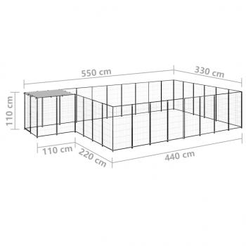 Hundezwinger Schwarz 15,73 m² Stahl  