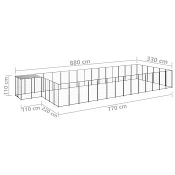 Hundezwinger Schwarz 26,62 m² Stahl  