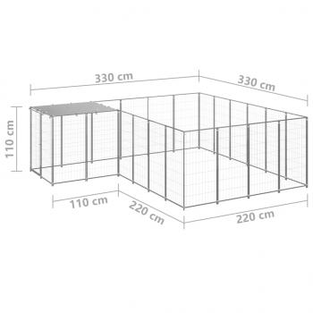 Hundezwinger Silbern 8,47 m² Stahl  