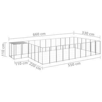 Hundezwinger Silbern 19,36 m² Stahl  