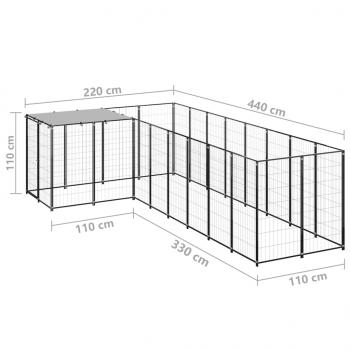 Hundezwinger Schwarz 6,05 m² Stahl   