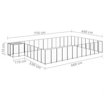 Hundezwinger Schwarz 30,25 m² Stahl  