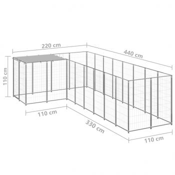 Hundezwinger Silbern 6,05 m² Stahl  