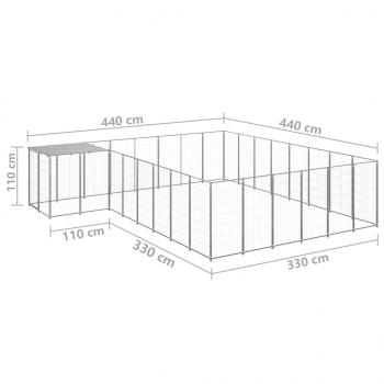 Hundezwinger Silbern 15,73 m² Stahl  