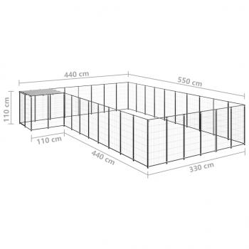 Hundezwinger Schwarz 19,36 m² Stahl  