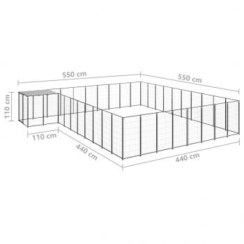 Hundezwinger Schwarz 25,41 m² Stahl  