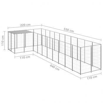 Hundezwinger Silbern 7,26 m² Stahl  