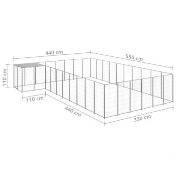 Hundezwinger Silbern 19,36 m² Stahl  