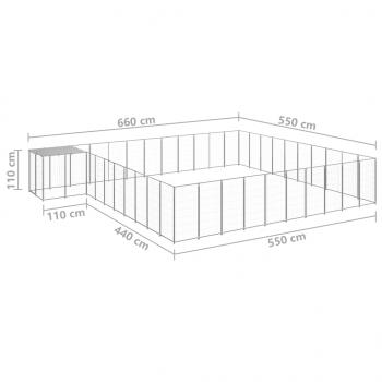 Hundezwinger Silbern 31,46 m² Stahl  