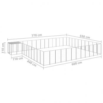 Hundezwinger Silbern 37,51 m² Stahl  