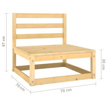 4-tlg. Garten-Lounge-Set mit Kissen Massivholz Kiefer