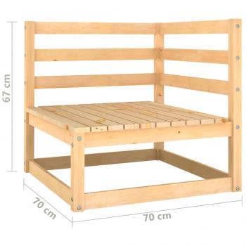 4-tlg. Garten-Lounge-Set mit Kissen Massivholz Kiefer