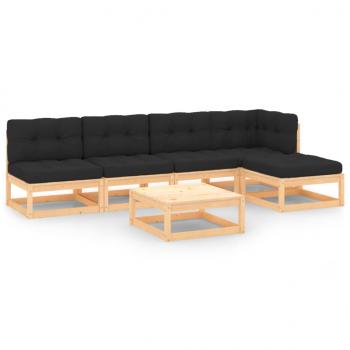 ARDEBO.de - 6-tlg. Garten-Lounge-Set mit Kissen Massivholz Kiefer