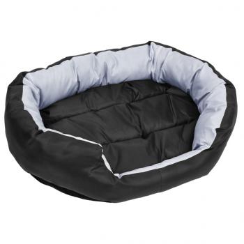 Wendbares & waschbares Hundekissen Grau und Schwarz 85x70x20 cm