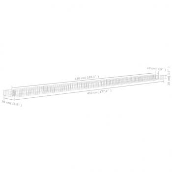 Gabionen-Hochbeet Verzinkter Stahl 450x30x10 cm