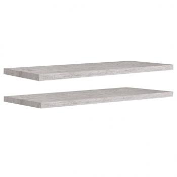 Schweberegale 2 Stk. Betongrau 90x23,5x3,8 cm MDF