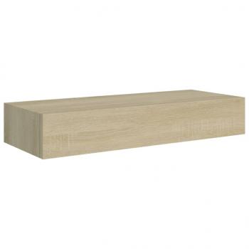 Wandregal mit Schublade Eichen-Optik 60x23,5x10 cm MDF