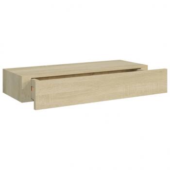 Wandregal mit Schublade Eichen-Optik 60x23,5x10 cm MDF