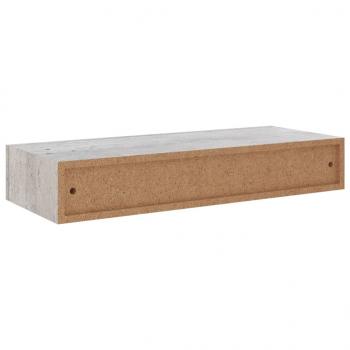 Wandregale mit Schubladen 2 Stk. Betongrau 60x23,5x10 cm MDF