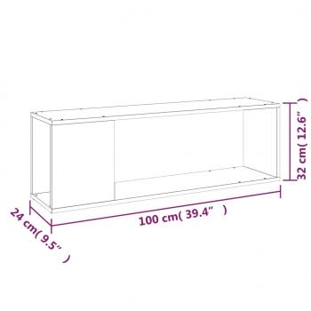 TV-Schrank Schwarz 100x24x32 cm Holzwerkstoff