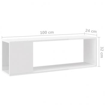 TV-Schrank Hochglanz-Weiß 100x24x32 cm Holzwerkstoff