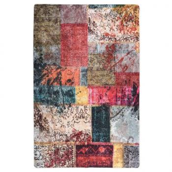 ARDEBO.de - Teppich Waschbar Patchwork 80x150 cm Mehrfarbig Rutschfest