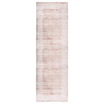 ARDEBO.de - Teppich Waschbar 80x300 cm Beige Rutschfest