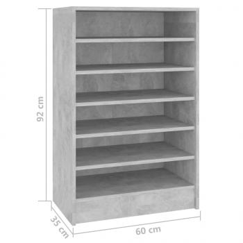 Schuhschrank Betongrau 60x35x92 cm Holzwerkstoff