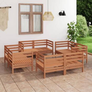 ARDEBO.de - 8-tlg. Garten-Lounge-Set Honigbraun Massivholz Kiefer