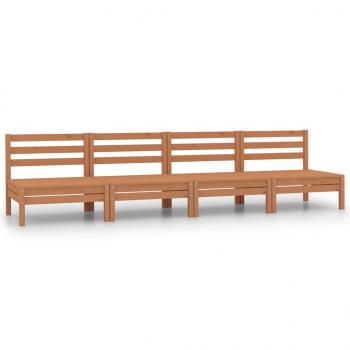 4-tlg. Garten-Lounge-Set Honigbraun Massivholz Kiefer