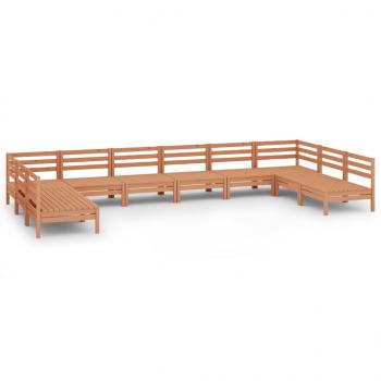 10-tlg. Garten-Lounge-Set Honigbraun Massivholz Kiefer