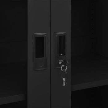 Büroschrank Schwarz 90x40x180 cm Stahl 