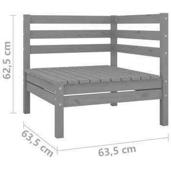 Garten-Ecksofas 2 Stk. Grau Massivholz Kiefer