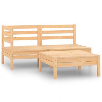 ARDEBO.de - 3-tlg. Garten-Lounge-Set Massivholz Kiefer