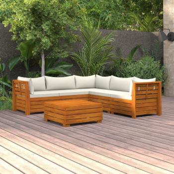 ARDEBO.de - 6-tlg. Garten-Lounge-Set mit Kissen Massivholz Akazie