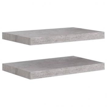 Schweberegale 2 Stk. Betongrau 50x23x3,8 cm MDF