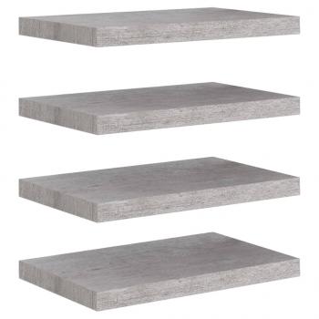 Schweberegale 4 Stk. Betongrau 50x23x3,8 cm MDF