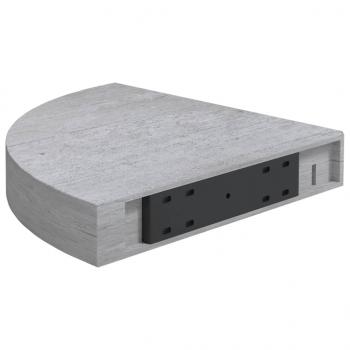 Eck-Schweberegale 2 Stk. Betongrau 25x25x3,8 cm MDF